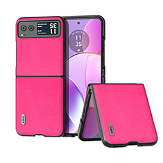 Funda Silicona Goma de Cuero Carcasa B02H para Motorola Moto Razr 40 5G Rosa Roja