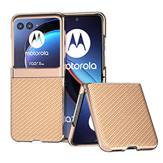 Funda Silicona Goma de Cuero Carcasa B04H para Motorola Moto Razr 40 Ultra 5G Caqui