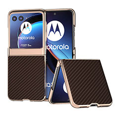 Funda Silicona Goma de Cuero Carcasa B04H para Motorola Moto Razr 40 Ultra 5G Marron