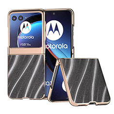 Funda Silicona Goma de Cuero Carcasa B05H para Motorola Moto Razr 40 Ultra 5G Caqui