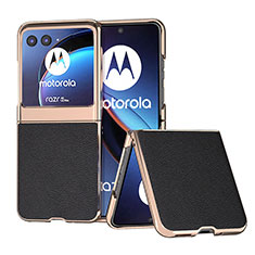 Funda Silicona Goma de Cuero Carcasa B07H para Motorola Moto Razr 40 Ultra 5G Negro