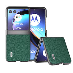 Funda Silicona Goma de Cuero Carcasa B10H para Motorola Moto Razr 40 Ultra 5G Verde