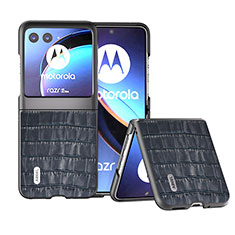 Funda Silicona Goma de Cuero Carcasa B11H para Motorola Moto Razr 40 Ultra 5G Azul