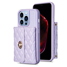 Funda Silicona Goma de Cuero Carcasa BF1 para Apple iPhone 13 Pro Purpura Claro