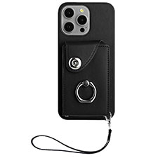 Funda Silicona Goma de Cuero Carcasa BF1 para Apple iPhone 15 Pro Negro