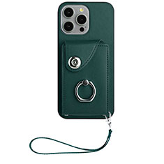 Funda Silicona Goma de Cuero Carcasa BF1 para Apple iPhone 15 Pro Verde Noche