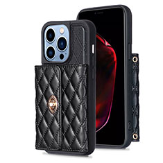 Funda Silicona Goma de Cuero Carcasa BF1 para Apple iPhone 16 Pro Max Negro