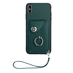 Funda Silicona Goma de Cuero Carcasa BF1 para Apple iPhone X Verde Noche