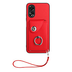 Funda Silicona Goma de Cuero Carcasa BF1 para Oppo A58 4G Rojo