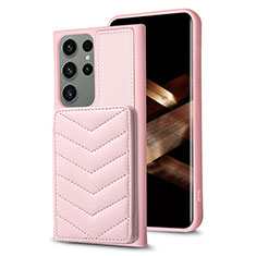 Funda Silicona Goma de Cuero Carcasa BF1 para Samsung Galaxy S24 Ultra 5G Oro Rosa