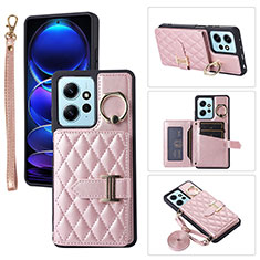 Funda Silicona Goma de Cuero Carcasa BF1 para Xiaomi Redmi Note 12 4G Oro Rosa