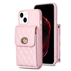 Funda Silicona Goma de Cuero Carcasa BF2 para Apple iPhone 15 Oro Rosa