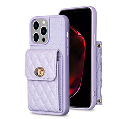 Funda Silicona Goma de Cuero Carcasa BF2 para Apple iPhone 15 Pro Purpura Claro