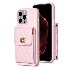 Funda Silicona Goma de Cuero Carcasa BF2 para Apple iPhone 16 Pro Max Oro Rosa