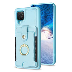Funda Silicona Goma de Cuero Carcasa BF2 para Samsung Galaxy A12 5G Azul Claro