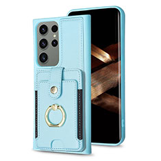 Funda Silicona Goma de Cuero Carcasa BF2 para Samsung Galaxy S25 Ultra 5G Azul Claro