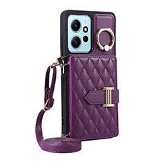 Funda Silicona Goma de Cuero Carcasa BF2 para Xiaomi Redmi Note 12 4G Morado