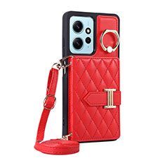 Funda Silicona Goma de Cuero Carcasa BF2 para Xiaomi Redmi Note 12 4G Rojo