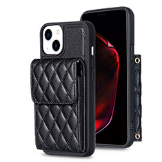 Funda Silicona Goma de Cuero Carcasa BF3 para Apple iPhone 13 Negro