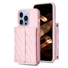 Funda Silicona Goma de Cuero Carcasa BF3 para Apple iPhone 14 Pro Max Oro Rosa