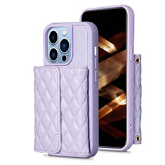 Funda Silicona Goma de Cuero Carcasa BF3 para Apple iPhone 14 Pro Purpura Claro