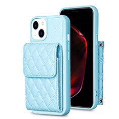 Funda Silicona Goma de Cuero Carcasa BF3 para Apple iPhone 15 Plus Azul