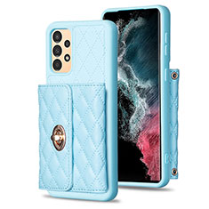 Funda Silicona Goma de Cuero Carcasa BF3 para Samsung Galaxy A13 4G Azul Cielo