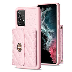 Funda Silicona Goma de Cuero Carcasa BF3 para Samsung Galaxy A52 4G Oro Rosa