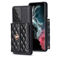 Funda Silicona Goma de Cuero Carcasa BF3 para Samsung Galaxy A53 5G Negro