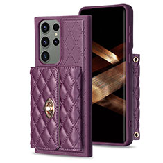 Funda Silicona Goma de Cuero Carcasa BF3 para Samsung Galaxy S24 Ultra 5G Morado