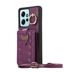 Funda Silicona Goma de Cuero Carcasa BF3 para Xiaomi Redmi Note 12 4G Morado