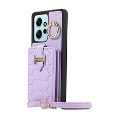 Funda Silicona Goma de Cuero Carcasa BF3 para Xiaomi Redmi Note 12 4G Purpura Claro