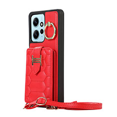 Funda Silicona Goma de Cuero Carcasa BF3 para Xiaomi Redmi Note 12 4G Rojo