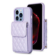 Funda Silicona Goma de Cuero Carcasa BF4 para Apple iPhone 15 Pro Purpura Claro