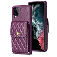 Funda Silicona Goma de Cuero Carcasa BF4 para Samsung Galaxy A12 Morado