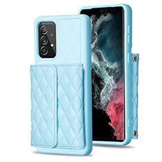 Funda Silicona Goma de Cuero Carcasa BF4 para Samsung Galaxy A52 4G Azul Cielo