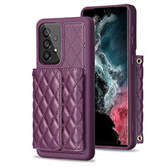 Funda Silicona Goma de Cuero Carcasa BF4 para Samsung Galaxy A53 5G Morado