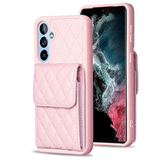 Funda Silicona Goma de Cuero Carcasa BF4 para Samsung Galaxy Quantum4 5G Oro Rosa