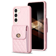 Funda Silicona Goma de Cuero Carcasa BF4 para Samsung Galaxy S25 5G Oro Rosa