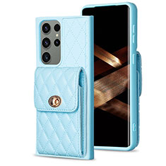 Funda Silicona Goma de Cuero Carcasa BF4 para Samsung Galaxy S25 Ultra 5G Azul Claro