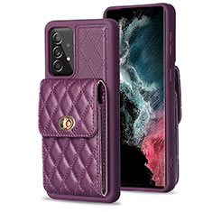 Funda Silicona Goma de Cuero Carcasa BF5 para Samsung Galaxy A52 5G Morado