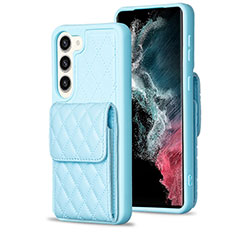 Funda Silicona Goma de Cuero Carcasa BF5 para Samsung Galaxy S22 5G Azul Claro