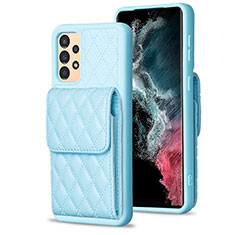 Funda Silicona Goma de Cuero Carcasa BF6 para Samsung Galaxy A13 4G Azul Cielo