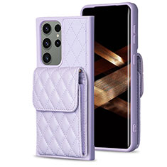 Funda Silicona Goma de Cuero Carcasa BF6 para Samsung Galaxy S25 Ultra 5G Purpura Claro