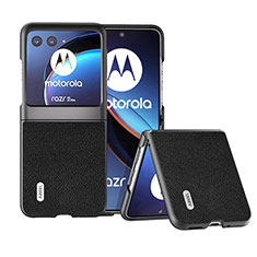 Funda Silicona Goma de Cuero Carcasa BH3 para Motorola Moto Razr 40 Ultra 5G Negro