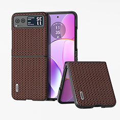 Funda Silicona Goma de Cuero Carcasa BH4 para Motorola Moto Razr 40 5G Marron