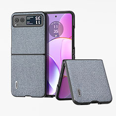 Funda Silicona Goma de Cuero Carcasa BH6 para Motorola Moto Razr 40 5G Gris Oscuro