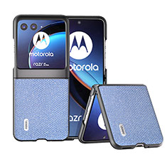 Funda Silicona Goma de Cuero Carcasa BH6 para Motorola Moto Razr 40 Ultra 5G Azul