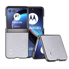 Funda Silicona Goma de Cuero Carcasa BH6 para Motorola Moto Razr 40 Ultra 5G Gris