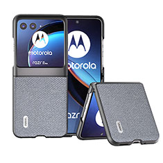 Funda Silicona Goma de Cuero Carcasa BH6 para Motorola Moto Razr 40 Ultra 5G Gris Oscuro